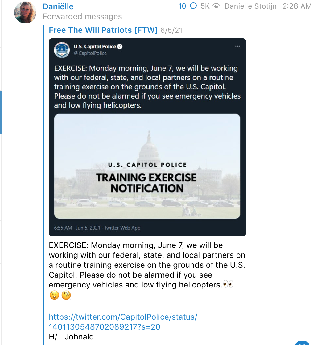 DC Op? Exercise? — and . . . GOOD NEWS!